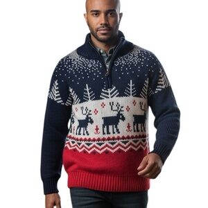 NWOT Simply Southern Small Oversized Cozy Winter Quarter Zip Fair Isle Sweater